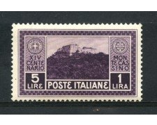 1929 - REGNO - 5+1 LIRA  ABBAZIA DI MONTECASSINO - NUOVO - LOTTO/31666