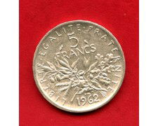 1962 - FRANCIA - LOTTO/47566 - 5 FRANCHI ARGENTO LIBERTE EGALITE FRATERNITE