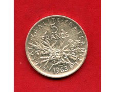 1963 - FRANCIA - LOTTO/47567 - 5 FRANCHI ARGENTO LIBERTE EGALITE FRATERNITE