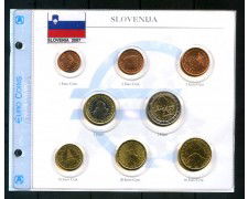 2007 - SLOVENIA - EURO SERIE COMPLETA 8. FIOR DI CONIO - LOTTO/M30652