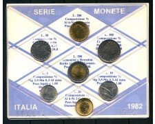 1982 - ITALIA - SERIE IN CONFEZIONE PRIVATA 7 MONETE FIOR DI CONIO - LOTTO/M30668