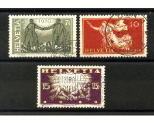 1919 - SVIZZERA - LOTTO/40652 - PACE 3v. - USATI
