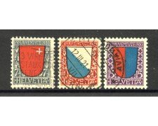 1920 - SVIZZERA - LOTTO/40654 - PRO JUVENTUTE 3v. - USATI