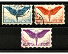 1924/36 - SVIZZERA - LOTTO/40656 - POSTA AEREA ICARO IN VOLO 3v. - USATI
