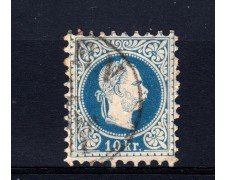 1867/80 - AUSTRIA - 10 Kr.  BLU - USATO - LOTTO/14162