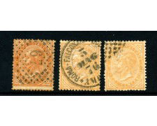 1863/65 - REGNO - LOTTO/43091 - 10 CENT. OCRA  - INSIEME DI 3 FRANCOBOLLI USATI
