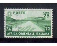 1938 - LOTTO/AOI7U - AFRICA ORIENTALE - 25c. VERDE - USATO