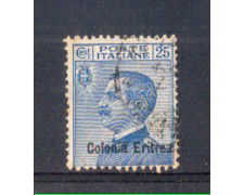 1908 - LOTTO/ERIT33U - ERITREA - 25c. AZZURRO - USATO