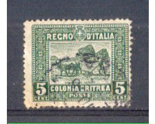 1910 - LOTTO/ERIT34U - ERITREA - 5c. VERDE - USATO