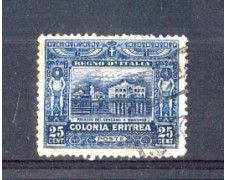 1910 - LOTTO/ERIT37U - ERITREA - 25c. AZZURRO - USATO