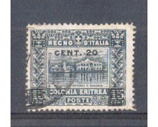 1916 - LOTTO/ERIT46U - ERITREA - 20c. SU 15c. PITTORICA - USATO