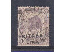 1922 - LOTTO/ERIT60U - ERITREA - 1 LIRA SU 10 ANNA - USATO