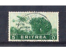 1936 - LOTTO/ERITA25U - ERITREA - 5 LIRE POSTA AEREA - USATO