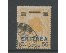 1924 - ERITREA - LOTTO/42648 - 50 CENT. SU 5 ANNA  GIALLO ARANCIO - USATO