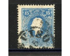 1859 - LOMBARDO VENETO - LOTTO/40565 - 15 SOLDI  AZZURRO - USATO  TREVISO