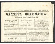1882 - REGNO - LOTTO/42931 - GIORNALE LA GAZZETTA NUMISMATICA NUM. 11