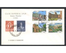1995 - REPUBBLICA - LOTTO/39008 - TURISTICA 4v. - BUSTA FDC