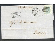 1867 - REGNO - LOTTO/39983 - 20 cent. CELESTE CHIARO SU BUSTA PER LIVORNO