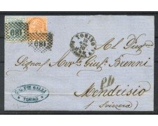 1870 - REGNO - LOTTO/39984 - 10 cent . PIU 20 cent. - BUSTA PER MENDRISIO