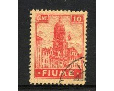 1919 - FIUME - LOTTO/40165 - 10 CENT. CARTA GRIGIA OPACA - USATO 