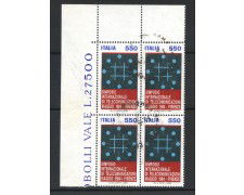 1984 - REPUBBLICA - LOTTO/43163UQ - SIMPOSIO TELECOMUNICAZIONI - QUARTINA USATI