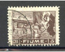 1919 - FIUME - LOTTO/40169 - 5 CORONE CARTA BIANCA - USATO
