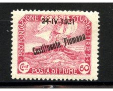 1921 - FIUME - LOTTO/40170 - 60 cent. COSTITUENTE FIUMANA - LINGUELLATO