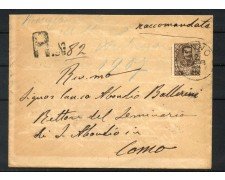 1907 - REGNO - LOTTO/39975 - 40 cent. BRUNO FLOREALE SU RACCOMANDATA