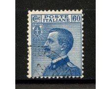 1923 - REGNO - LOTTO/40005 - 60 cent. AZZURRO VITTORIO EMANUELE III° - USATO