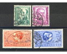 1937 - LOTTO/39359 - SVIZZERA - PRO JUVENTUTE 4v. - USATI