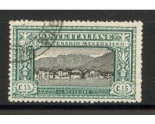 1923 - REGNO - LOTTO/40007 - 15 cent. A. MANZONI - USATO