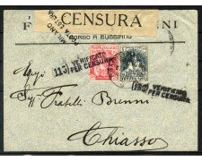 1917 - REGNO - LOTTO/40594 - BUSTA PER LA SVIZZERA VERIFICATA PER CENSURA