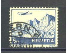 1941 - LOTTO/39368 - SVIZZERA -  5 Fr. POSTA AEREA - USATO