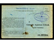 1941 - REGNO - LOTTO/42799 - CARTOLINA IN FRANCHIGIA COMANDO SUPERIORE C.R.E.M.