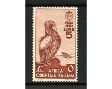 1938 - AFRICA ORIENTALE - LOTTO/12255 - 5 LIRE  POSTA AEREA - LINGUELLATO