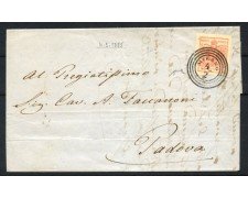 1855 - LOMBARDO VENETO - LOTTO/40999 - 15 CENT. SU LETTERA ANNULLO  MIRANO PER PADOVA