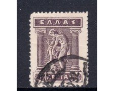 1912/22 - GRECIA - 80 l. BRUNO VIOLETTO USATO - LOTTO/32332