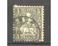 1862 - SVIZZERA - LOTTO/40610 - 3 CENT. NERO - USATO
