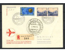 1954 - SVIZZERA - LOTTO/41588 - VOLO INAUGURALE SVISSAIR  ZURIGO  RIO SAN PAOLO