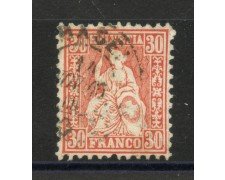 1862 - SVIZZERA - LOTTO/40611 - 30 CENT. VERMIGLIO - USATO