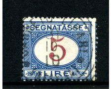 1903 - REGNO - LOTTO/42690 - 5 LIRE SEGNATASSE - USATO
