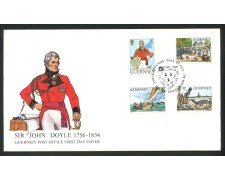 1984 - GUERNSEY - LOTTO/41498 - JOHN DOYLE  4v. - BUSTA FDC