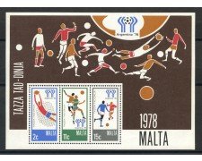 1978 - MALTA - MONDIALI DI CALCIO - FOGLIETTO - NUOVO - LOTTO/35992