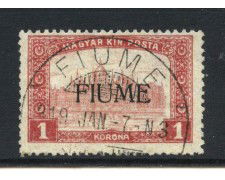 1916/1917 - FIUME - LOTTO/43215 - 1 K. CARMINIO ROSA - USATO