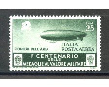 1934 - REGNO - LOTTO/39685 - MEDAGLIE AL VALORE 25c. POSTA AEREA - LING.