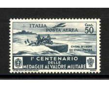 1934 - REGNO - LOTTO/39686 - MEDAGLIE AL VALORE 50c. POSTA AEREA - LING.