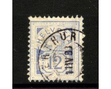 1882 - SVIZZERA - LOTTO/40629 - 12 CENT. OLTREMARE CARTA BIANCA - USATO
