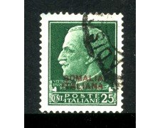 1931 - SOMALIA - LOTTO/24738 - 25cent. RE VITTORIO EMANUELE - USATO