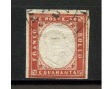 1855/63 - SARDEGNA - LOTTO/41216 - 40 CENTESIMI ROSA VERMIGLIO - USATO