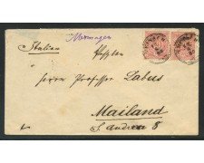 1880 - GERMANIA WURTTEMBERG - 10p. CIFRA COPPIA SU BUSTA PER MILANO - LOTTO/32136